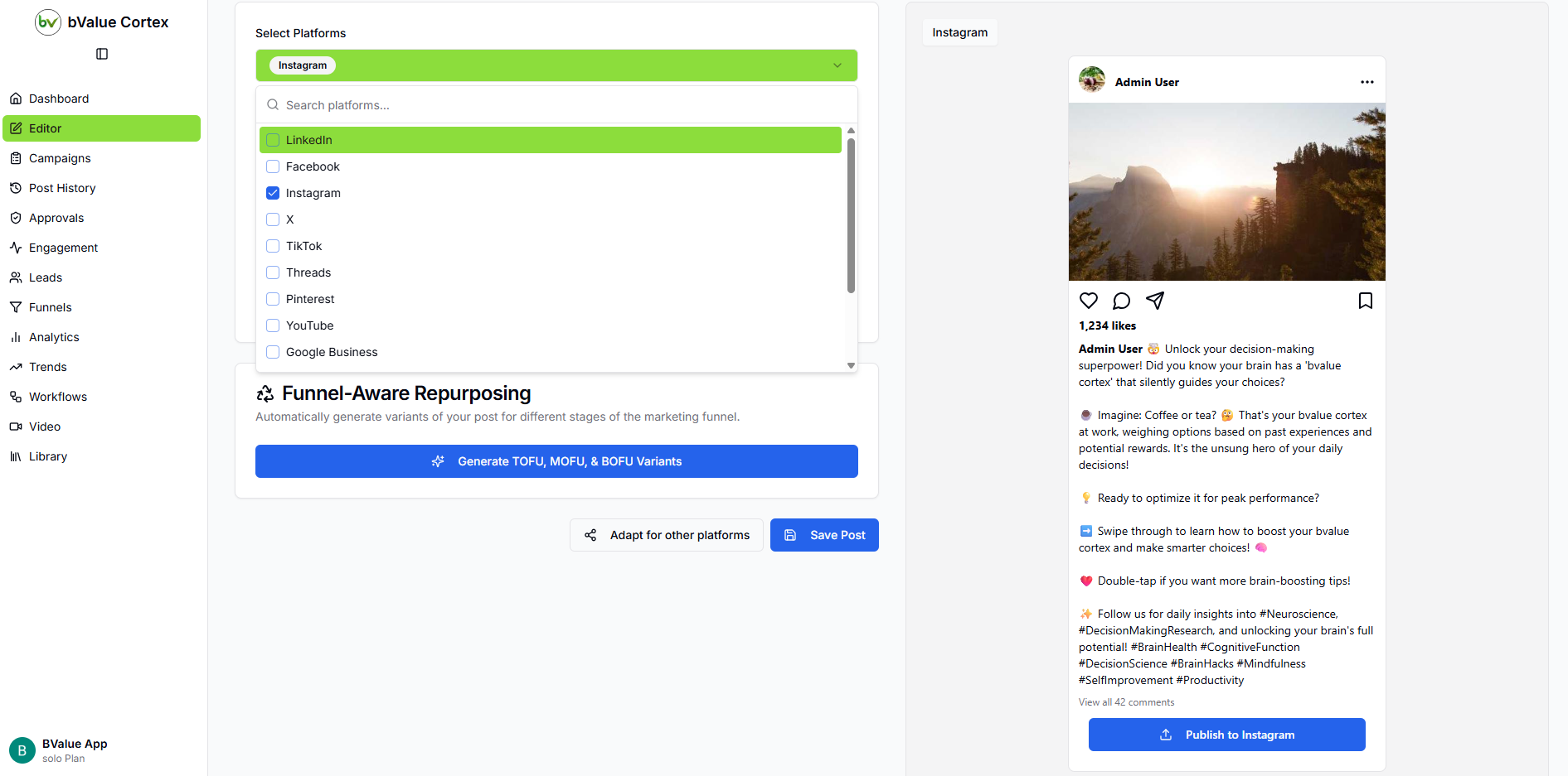 Marketing funnel-aware AI content generation