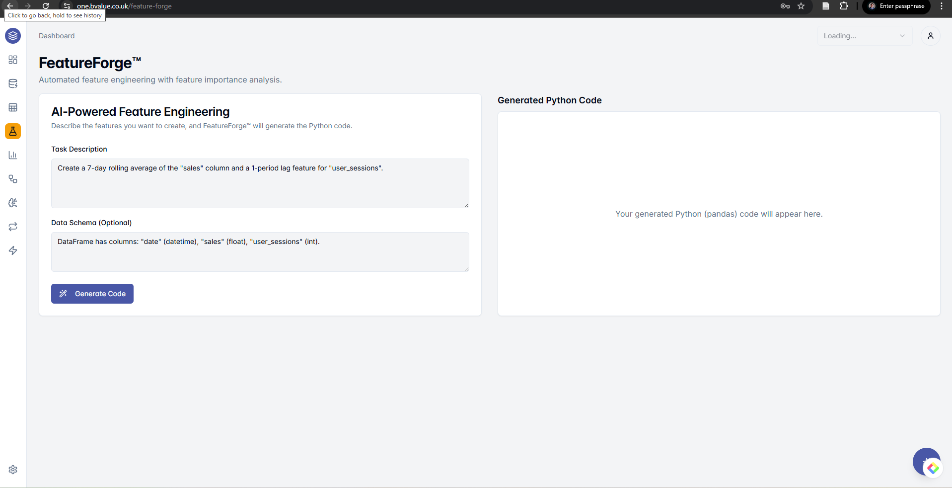 Automated feature engineering with explainability